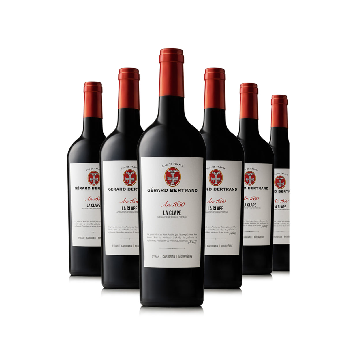 Héritage "An 1650" red La Clape 2022 Lot of 6 Bottles 75cl - Gérard Bertrand