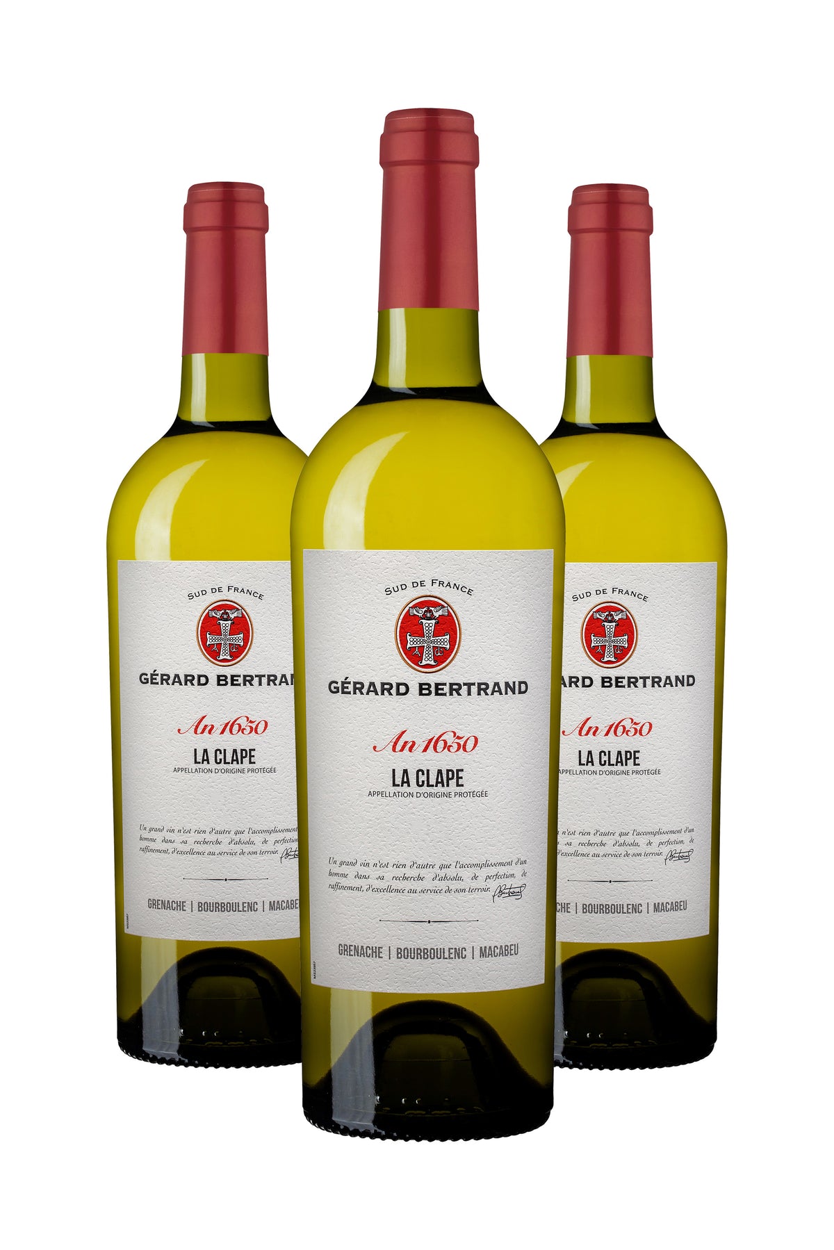 Héritage "An 1650" La Clape white wine 2021 Lot of 3 bottles 75cl - Gérard Bertrand