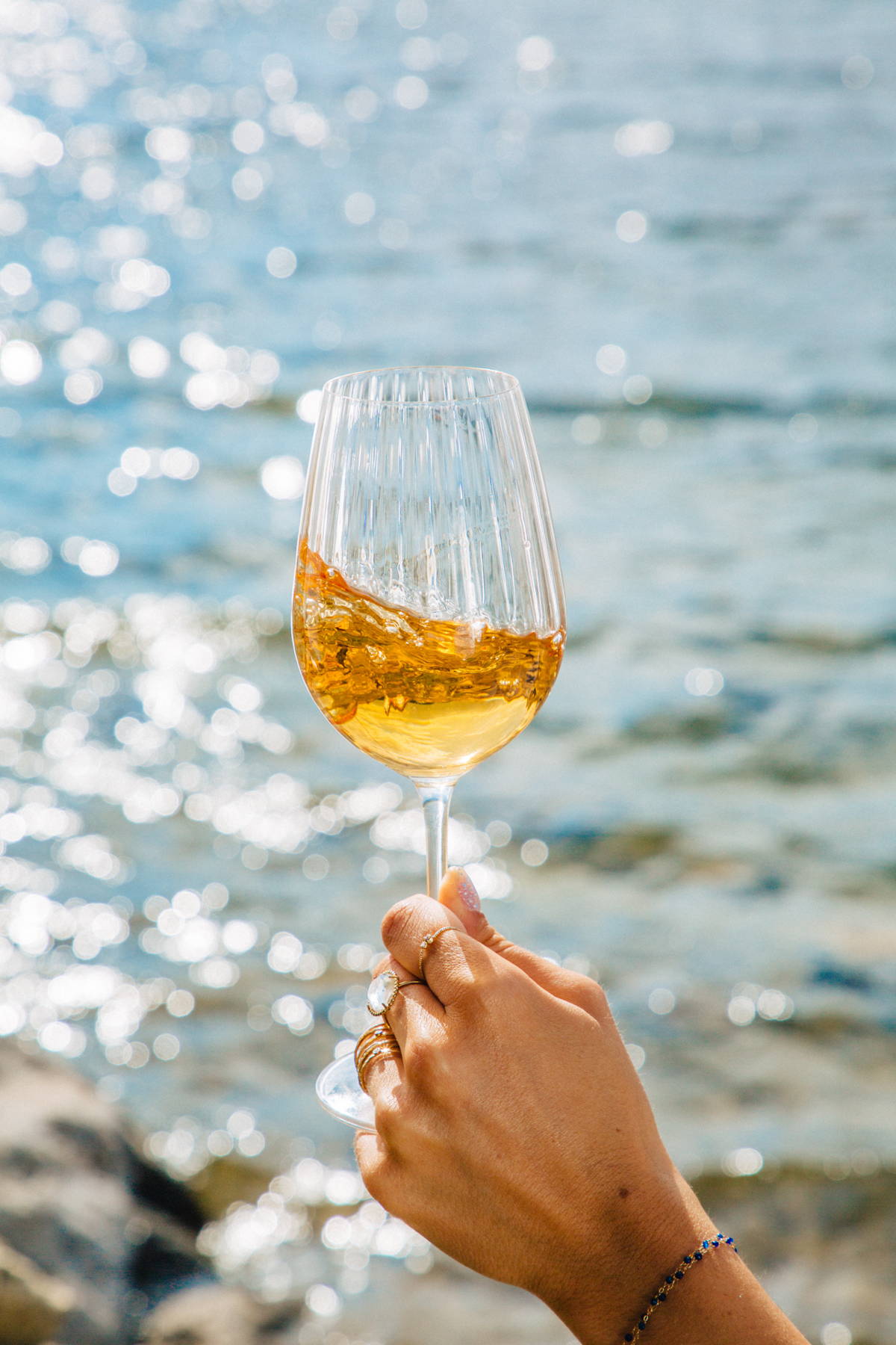 Orange wine glass