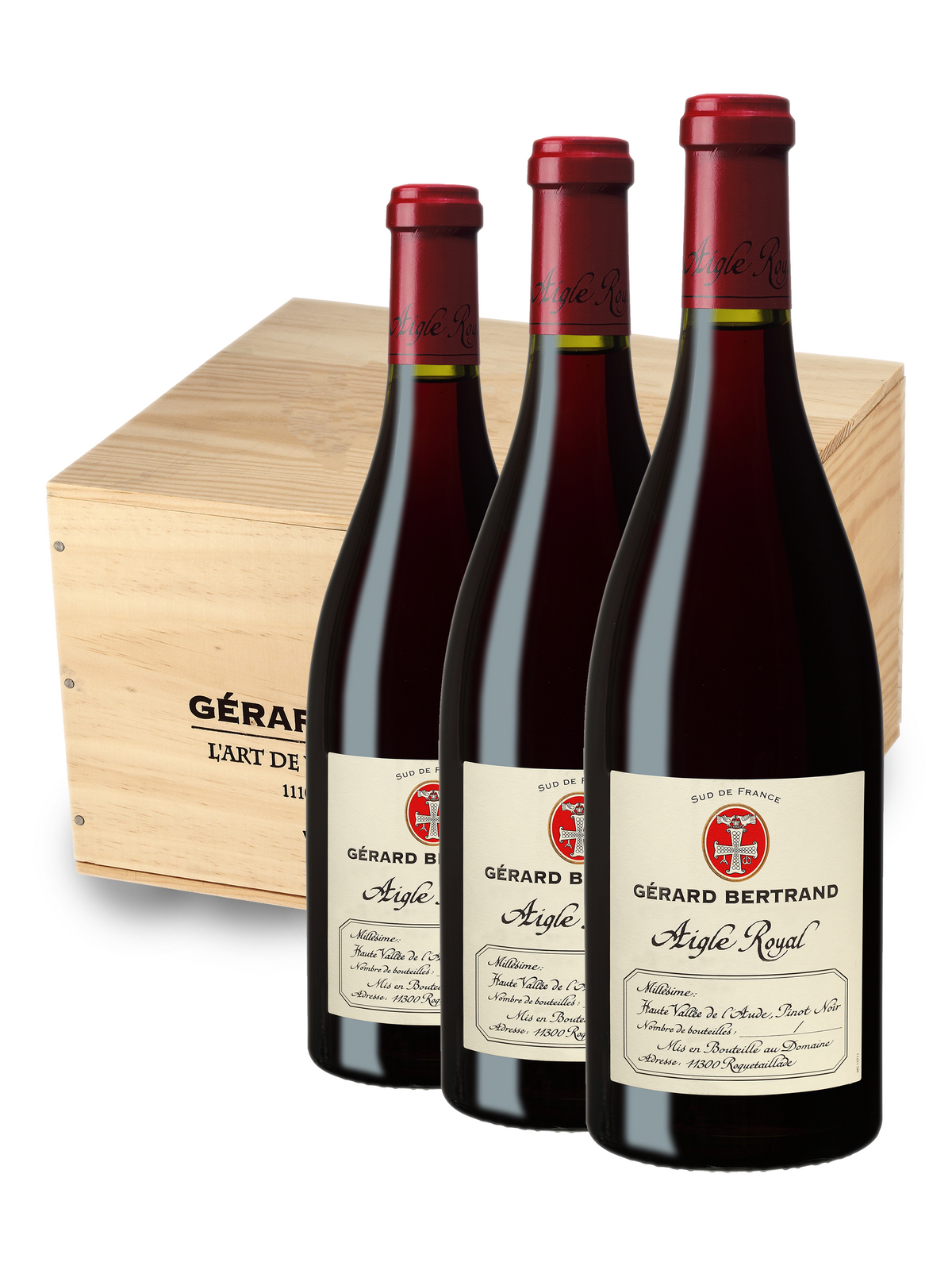 Aigle Royal Pinot Noir 2021 wooden case 6 bottles 75cl - Gérard Bertrand