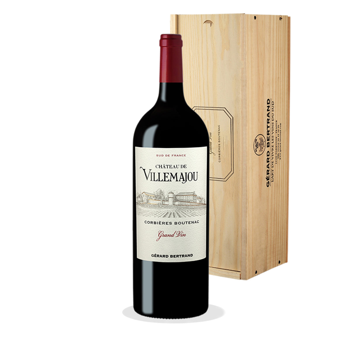 Château de Villemajou Grand Vin Red 2020 Magnum (1.5L) with wooden case - Gérard Bertrand