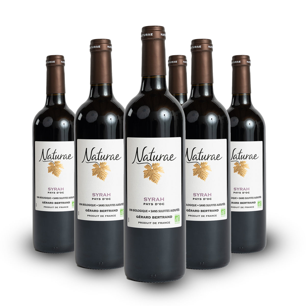 Naturae Syrah 2023 Lot of 6 Bottles 75cl organic red wine without sulphites vegan - Gérard Bertrand