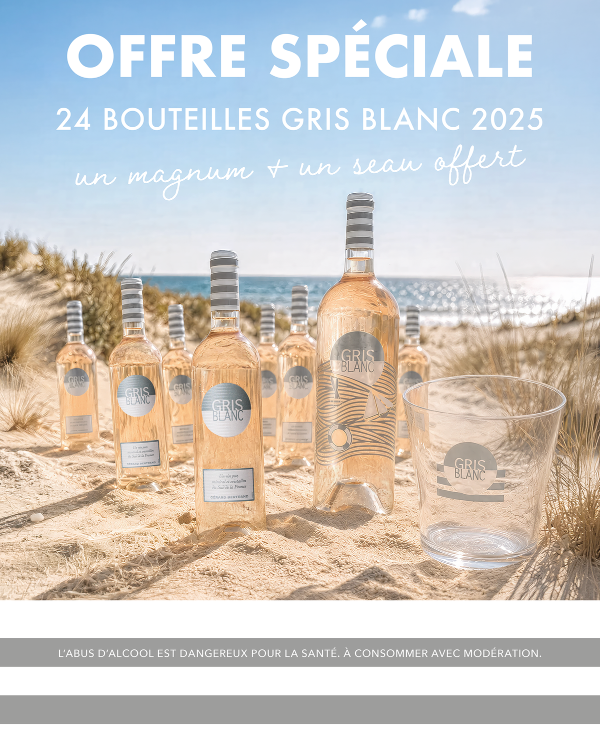 Gris Blanc Special Offer 24 Bottles 2025 75cl with Ice Bucket and Magnum 20 Years Free