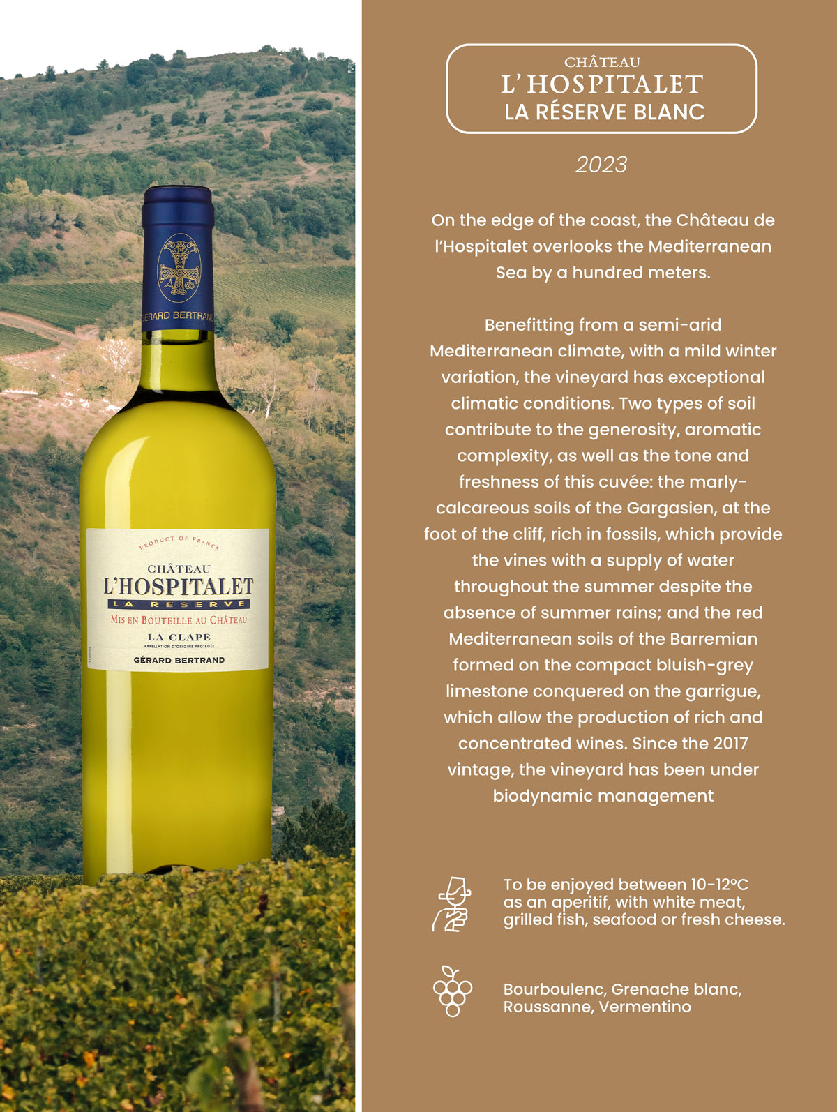 chateau l'hospitalet la réserve white wine 2023
