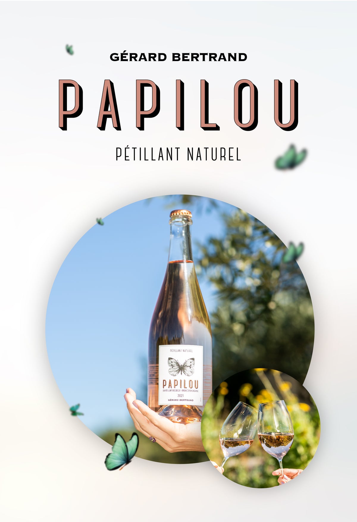 Papilou natuurlijk mousserende rosé 2023 Lot 3 flessen 75cl - Gérard Bertrand 
