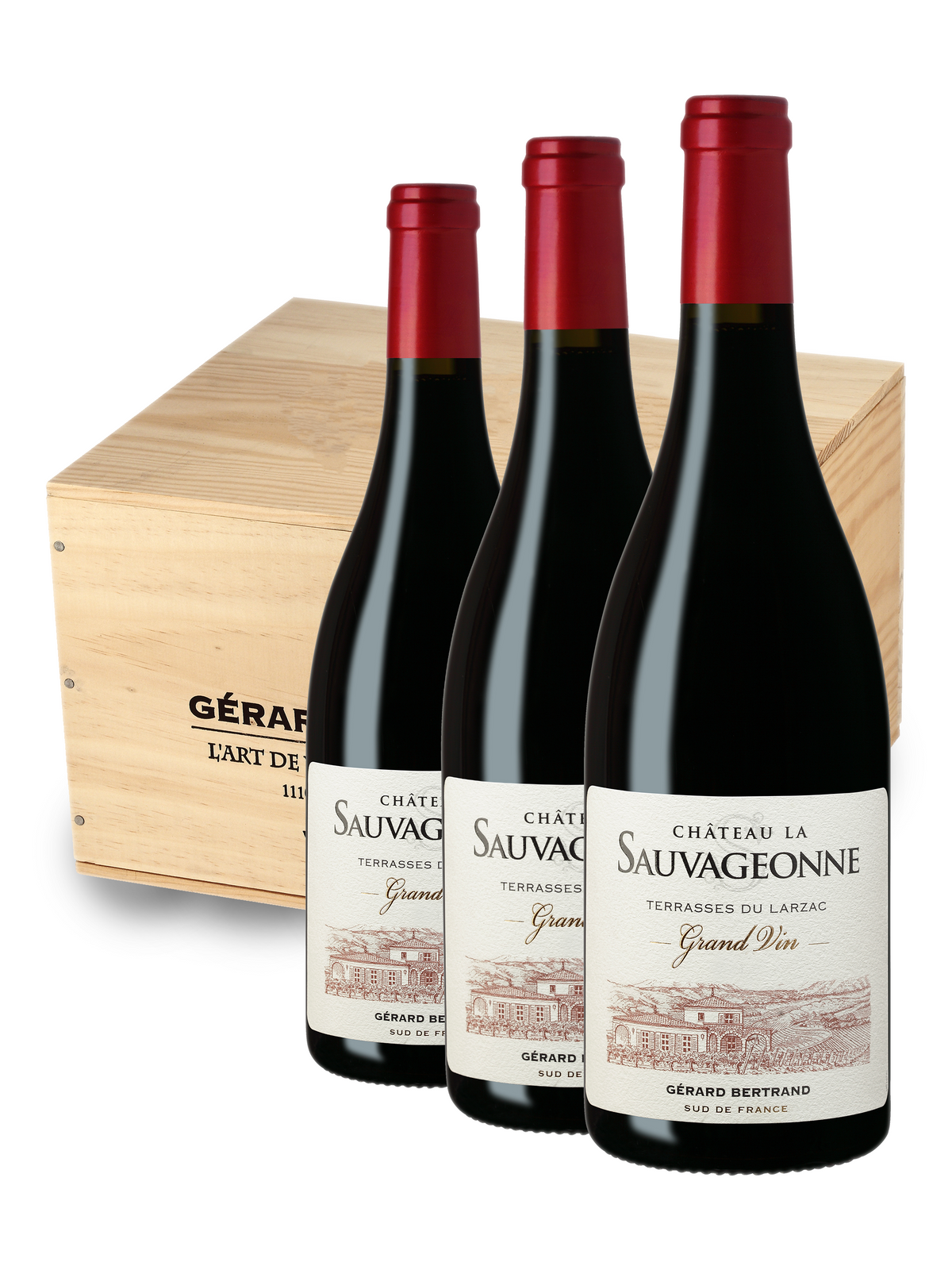 Château La Sauvageonne Grand Vin Red 2022 Wooden Case 6 Bottles 75cl - Gérard Bertrand 